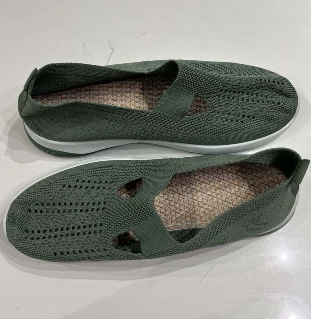 ABEO Bio system Green Knit Slip-On Walking Shoes Size 43